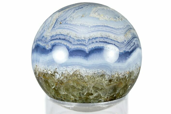 Polished Banded Blue Lace Agate Sphere - Namibia #309005